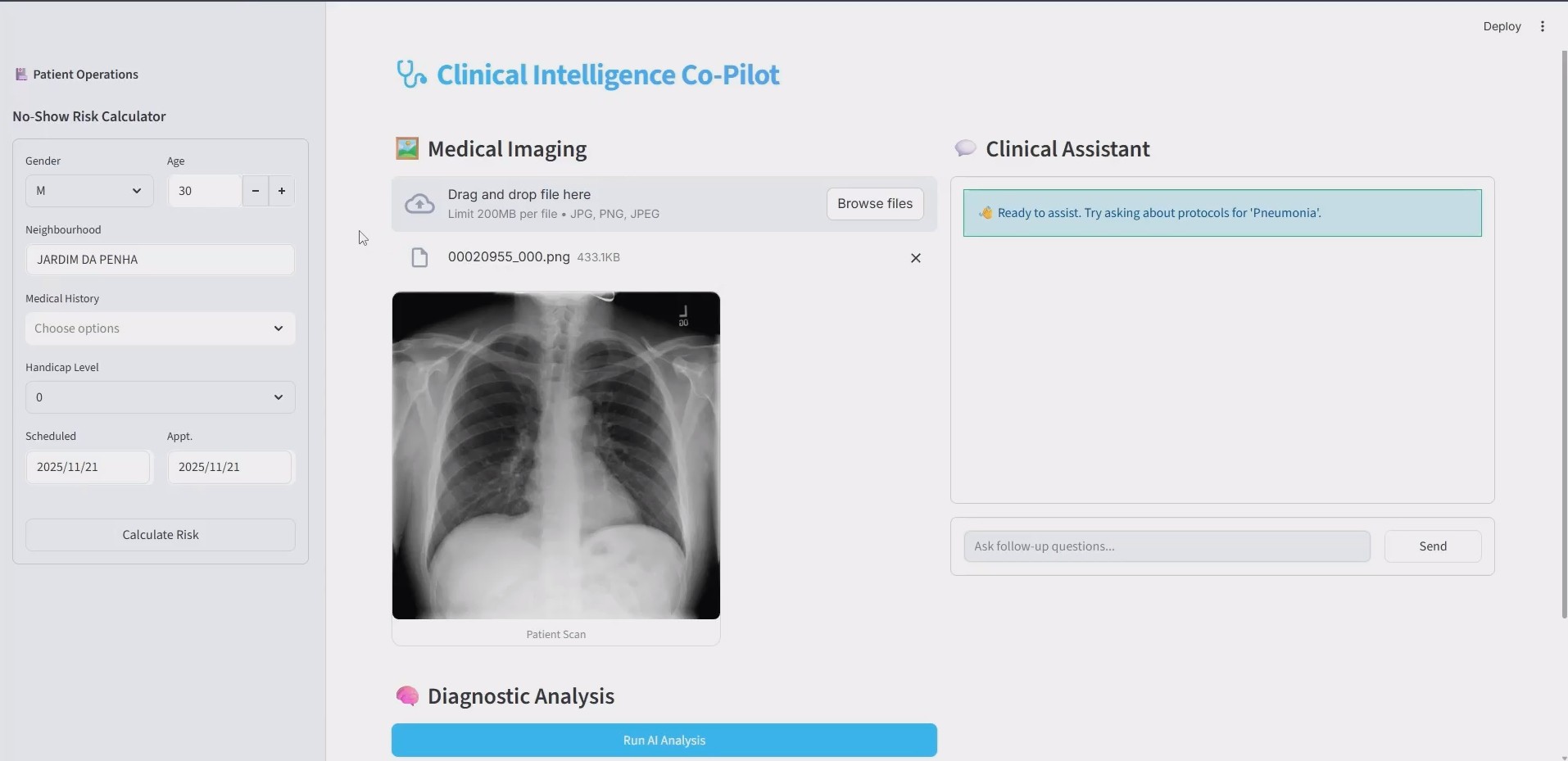 Clinical Platform Dashboard Preview