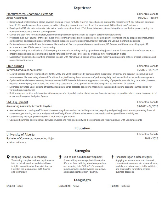 Preview of resume page 2